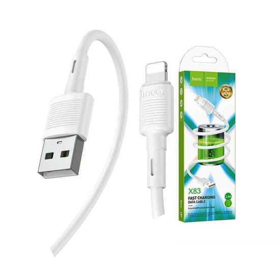 Cabo de Dados de Carregamento Rápido Hoco X83 USB para Iluminacão 1M Branco